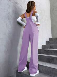 Unity 1 pieza Mono overol con bolsillo con solapa sin top tubo - Morado - Ver 2