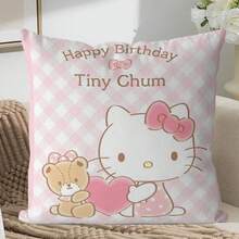 Vỏ gối tựa Sanrio Hello Kitty họa tiết caro pastel, với nền hồng ngọt ngào và nhân vật cầm bóng bay hình trái tim. Được làm từ vải mềm, bền với hình in sống động, chống phai màu, những vỏ gối này mang lại vẻ vui tươi, quyến rũ cho không gian sống, phòng ngủ hoặc các buổi tiệc theo chủ đề. - Nhiều kiểu dáng - Xem 9