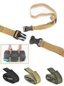 Correa de amarre de nailon de 129*2,5 cm, cinturón de sujeción para carga de camping y senderismo al aire libre con hebilla - multicolor - Ver 1