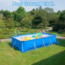 Lona rectangular de PE para piscina, tela de protección de suelo resistente y a prueba de perforaciones, revestimiento impermeable y antiarañazos para protección de la parte inferior de piscinas sobre el suelo - B - Ver 7
