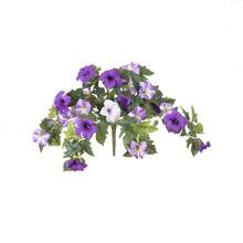 2 pièces Fleurs de pétunias artificielles violettes pour la décoration extérieure, fleurs en soie fausse résistantes aux UV pour la décoration de la maison, du jardin, du balcon, de la véranda et de la cour. Plantes artificielles réalistes pour le mariage, la fête, la décoration saisonnière de printemps, intérieure et extérieure - Multicolore - Voir 12