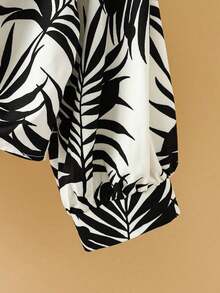 Nueva blusa de gasa de unicolor con chal corto casual de estilo de alas de murciélago para mujeres - Albaricoque 2 - Ver 3
