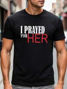 Camiseta de algodón puro a juego para parejas con temática navideña "Rezo por él, rezo por ella", regalo religioso para parejas, camiseta unisex negra con texto rojo y blanco. |   Lavable a máquina | Noche romántica de Navidad, regalos de Navidad, ideas de regalos religiosos, ropa para parejas, camisetas navideñas, ajuste cómodo, material transpirable, conjuntos de oración para parejas, camisetas para él y para ella, regalos para él, regalos para ella. R85A - Negro - Ropa de hombre - Ver 6