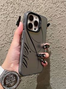 1pc Letter Line Pattern Phone Case, Anti-Drop Full Coverage TPU Hard Shell, Compatible With IPhone 17/17Pro/17 Pro Max/16/16 Pro/16 Pro Max/15/15 Pro/15 Pro Max/14/14 Pro/14 Pro Max/13/13 Pro/13 Pro Max/12/12 Pro/12 Pro Max/11/11Pro/11 Pro Max - Multicolor - View 6