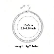 1pc 925 Sterling Silver Star Bead Double Layer Bracelet, Suitable For Women, Shiny And Elegant, Suitable For Daily Wear, Vacation, Party, Also Can Be Used As Holiday Gift. - Silver - View 4