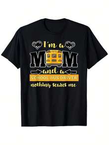 Camisetas para conductoras de autobuses escolares, perfectas para la temporada de regreso a clases.Estas camisas casuales y cómodas cuentan con un elegante cuello redondo y mangas cortas, confeccionadas con un material versátil.Disponible en el Mismo Diseño para Hombres y Mujeres - Negro - Ver 6