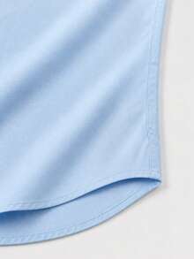 Men's Contrast Pocket Single-Breasted Long Sleeve Formal Shirt - Baby Blue - View 5