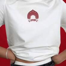 Loose And Versatile European And American Style Cotton T-Shirt With Retro American Bandana Print, Niche White Top That Covers The Abdomen. - 黑色 - 查看 4