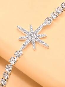 1pc Shiny Star Bracelet With Rhinestones, Suitable For Daily Wear, Parties, And Travel - JL2654 Silver - View 4