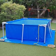 Lona rectangular de PE para piscina, tela de protección de suelo resistente y a prueba de perforaciones, revestimiento impermeable y antiarañazos para protección de la parte inferior de piscinas sobre el suelo - B - Ver 4