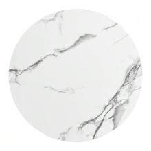 Elegant Set Of 2 Stackable Coffee Tables In White, 60*60*45.5 Cm And 50*50*32 Cm, Round With A Glossy Marble Effect Finish, 2 Drawers, Load Capacity Up To 30 Kg, Combination Of Stackable Coffee Tables. - White - View 11