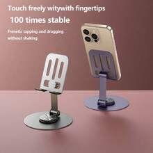 720° Rotatable Metal Phone & Tablet Stand, Foldable Portable Desktop Live Streaming & Slouchy Holder - Multicolor - View 2