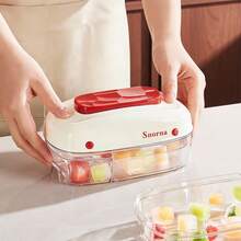 Ice Cube Tray With Lid, Easy Release Ice Mold, Refrigerator Storage Box, Ice Cube Maker - Elegant Red - View 7