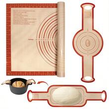 3pcs Silicone Baking Mat Set - 0.4mm Non-Stick & Easy Clean Reusable Silicone Baking Mat For Cookies, Bread, Pastries, Kneading Dough, With Long Handle Transfer Mat, Measured For Holiday Baking, Easy To Clean - View 13
