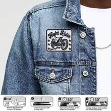 1pc Night Rider Punk Rock Motorcycle Embroidered Patch, Suitable For Clothes, Jackets, Hats, And Accessories - A - View 4