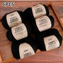 QJH Bộ 6 cuộn len chất lượng cao, mềm mại và ấm áp, bộ len tự đan, thích hợp cho mọi dự án thủ công móc và đan, tự đan áo len, mũ, khăn quàng cổ, khăn choàng. - Bộ sợi bông - Xem 13