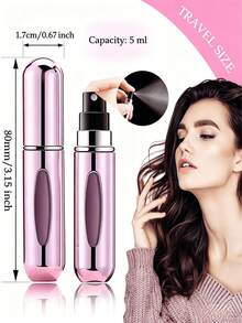 1-3-5pcs 5ml Refillable Perfume Spray Bottles, Multifunctional Mini Travel Gadgets, Essential For Women's Travel, Camping And Vacation, Gift For Women - Multicolor - View 6