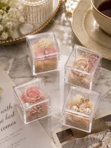 20 piezas Cajas de regalo con tapa transparente, cajas de embalaje de regalo a juego vacías, cajas cuadradas de almacenamiento y exhibición de joyas, cajas de almacenamiento de joyas multifuncionales adecuadas para accesorios, alimentos y dulces para exhibición en el hogar - 5*5*5 cm - Ver 3