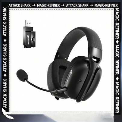  سماعة ألعاب لاسلكية ATTACK SHARK L80PRO ثلاثية الوضع 2.4 جيجا هرتز بلوتوث سلكية مزدوجة الميكروفون محرك 40 مم خفيفة الوزن
