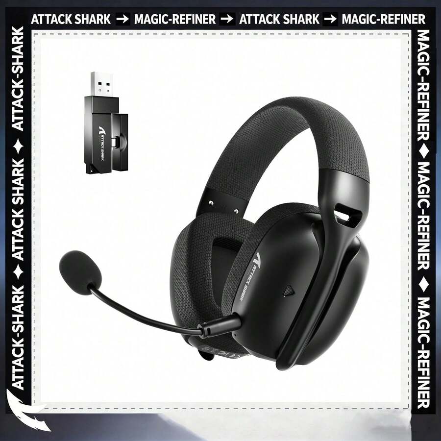 ATTACK SHARK L80PRO 无线游戏耳机 三模 2.4G 蓝牙 有线 双麦克风 40mm 驱动单元 轻巧 - 查看 1