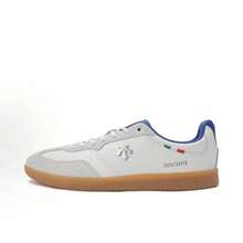 DESCENTE Edge Court Leather Low-Top Sneakers, Unisex, White And Blue - White and Blue - View 1