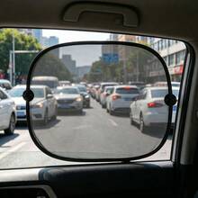 2pcs Car Suction Cup Sunshade, Window Sunshade, Sun Blocking, Heat Insulation, Side Window Sunshade - A - View 5