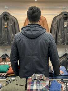 Men's Leather Jacket, Coat, Waterproof Winter Jacket - Negro - Ver 2