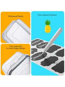 Multi-Size Airtight Food Storage Containers With Lids, Clear Stackable Boxes For Fridge & Pantry, Keep Produce, Leftovers & Grains Fresh - View 9