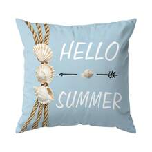 4pcs/Set Ocean Coral & Shell Pattern Pillow Cover, Single-Sided Printed Cushion Cover, Suitable For Living Room, Bedroom, Home Decor, All Seasons - Multicolor - View 12