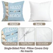 4pcs/Set Ocean Coral & Shell Pattern Pillow Cover, Single-Sided Printed Cushion Cover, Suitable For Living Room, Bedroom, Home Decor, All Seasons - Multicolor - View 3