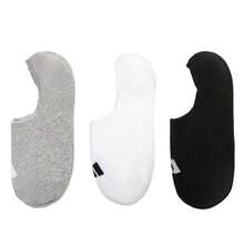 Adidas Sportswear NO-SHOW Antibacterial And Odor-Resistant Comfortable Sports Boat Socks With Silicone Heel Design, Unisex, 3-Pack - Black, White and Gray - View 11