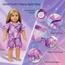 2Pcs Doll Pajama Outfit Fits 16-18 Inch American Girl Doll, Cute Sleepwear Clothes Set For Doll Dress Up Gift For Girls - Multicolor - View 8