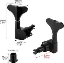 QWORK Guitar Bass Tuners - Metal Tuning Pegs Keys (2L + 2 R) - Ratio Headstock Sealed Machine Head - White - View 6