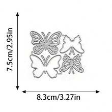 1个空心蝴蝶，3D蝴蝶金属模具，DIY剪贴簿相册装饰卡片切割模板，手工卡片制作压花工具 - 鏤空蝴蝶(7.5*8.3cm) - 查看 11