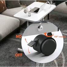 Scrivania mobile, scrivania per computer con ruote, altezza regolabile, scrivania e sedia ergonomiche, adatta per uffici, abitazioni e luoghi di lavoro. - Bianco - Visualizzare 5