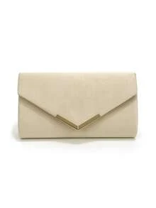 Women's Straw & Velvet Evening Bag With Chain Strap, Suitable For Beach And Formal Parties - Camel - View 3