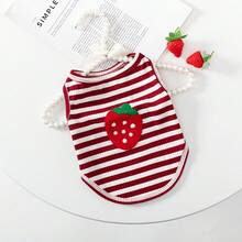 Áo vest hình dâu tây dễ thương mới dành cho thú cưng nhỏ và chó. - Đỏ - Xem 11