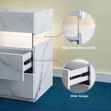 Modern Bedside Table / Wooden Bedside Table / Bedside Table With 3 Drawers / Easy To Assemble, Plenty Of Storage Space / For Bedroom, Living Room, Bedside Furniture - 霧面白 - 查看 7