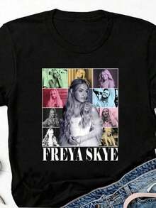 Camiseta Vintage Freya Skye de manga corta, Camiseta de concierto de Descendants, Ropa para chicas adolescentes, Camisetas para niños en etapa de transición, Ropa para niñas, Camisetas para chicas jóvenes, Conjuntos familiares a juego, Ropa de anime, Regalo para niños y niñas, 100% algodón. - Negro - Ver 1
