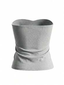 Áo croptop quây buộc nơ, áo vest không tay dáng ôm thoải mái cho mùa hè - Xám - Xem 7