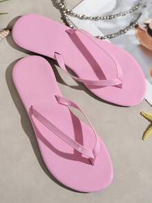 Find The Most Comfortable Basic Summer Flip-Flops, Flip Flops, Soft Soles Perfectly Fit Your Feet, No Friction Or Tightness, Shopping - Baby Pink - View 2