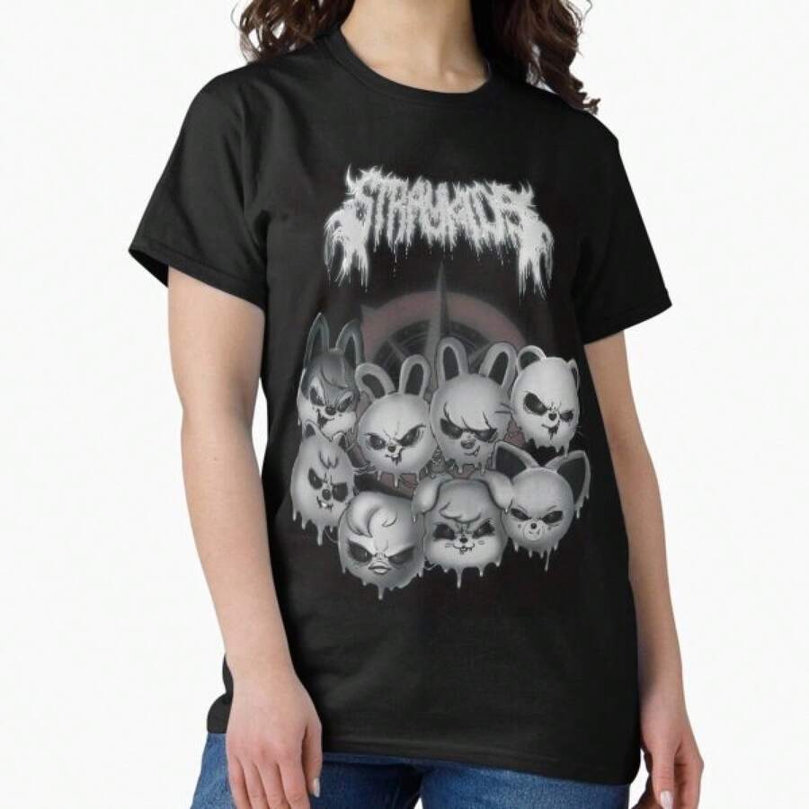 EVIL SKZOO PatPax. ,Comfy Pure Cotton Short Sleeve Top, Casual Loose Silhouette For Young Women Teen Girls, Breathable Material For Campus Street Weekend Vacation Outdoor Leisure Daily All Match Basic Outfitropa  ropa de mujer basicos mujer tops de mujer ofertas ropa deportiva de mujer playeras para hombre playeras de mujer y17k mujer - Negro - Ver 1