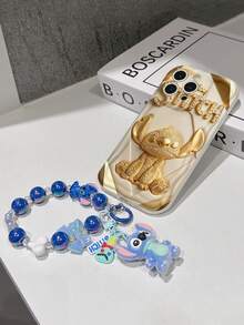 Disney Has Authorized, Phone Case - Chain Set, The Stitch Lilo & Stitch 3D Phone Case Plus A Silicone 3D Stitch Bracelet With Metallic Ring Removable Bracelet, Stitch And Angel Pattern, Compatible With Iphone17/16/15/14/13/12/11/XS/XR/X Plus Pro Max, A Stylish Cartoon Phone Case, The Perfect Gift Choice, Phone Protection, Durable Phone Cover, Great Gift For Friends And Family. - 白色 - 查看 5