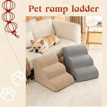 2/3/4/5 Degraus para Animais de Estimação, Antiderrapante e Durável, Removível e Lavável para Sofá/Cama, Adequado para Cães/Gatos Feridos, Idosos e Animais de Estimação com Dor nas Articulações, Produto Mais Vendido - Cinza Claro - Visão 2