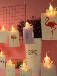 1pc Photo Wall Decor Light, LED Decorative Lights, Star & Heart Clip String Lights, Suitable For Birthday, Party, Valentine's Day, Room & Bedroom Decor, Five-Pointed Star & Heart Clip Fairy Lights - Warm Light - View 7