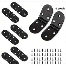 6pcs Degree Cabinet Hinges Folding Table Hinges Furniture Accessories Iron Butler Hinge Flip Hinges Countertop Hinge Iron Waist - A - View 1