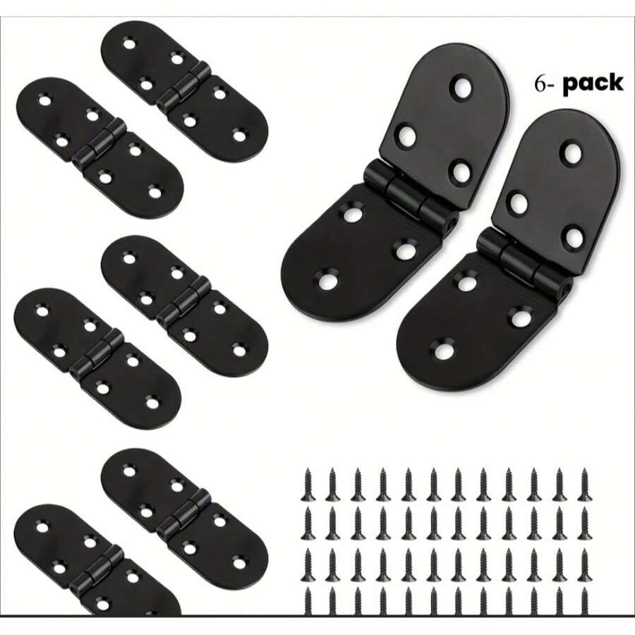 6pcs Degree Cabinet Hinges Folding Table Hinges Furniture Accessories Iron Butler Hinge Flip Hinges Countertop Hinge Iron Waist - A - View 1