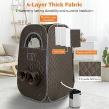 GOFLAME Steam Sauna Tent Full Body Sauna For 1 Or 2 People Personal Sauna SPA For Relaxation Sauna Tent At Home With Foldable Chair Timer Remote Control - Grey - View 6