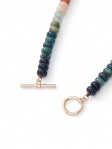Trivaya 1pc Glass Beads Rainbow Beryl Color Necklace - Multicolor - View 6