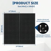 Paneles de tablero perforado de metal resistente para garaje y taller – Diseño flexible, organizador de pared de acero de 24"x12"/24"x24"/48"x24", sistema modular, fácil instalación, ideal para almacenamiento en el hogar, cocina y sala de manualidades. - / - Ver 7